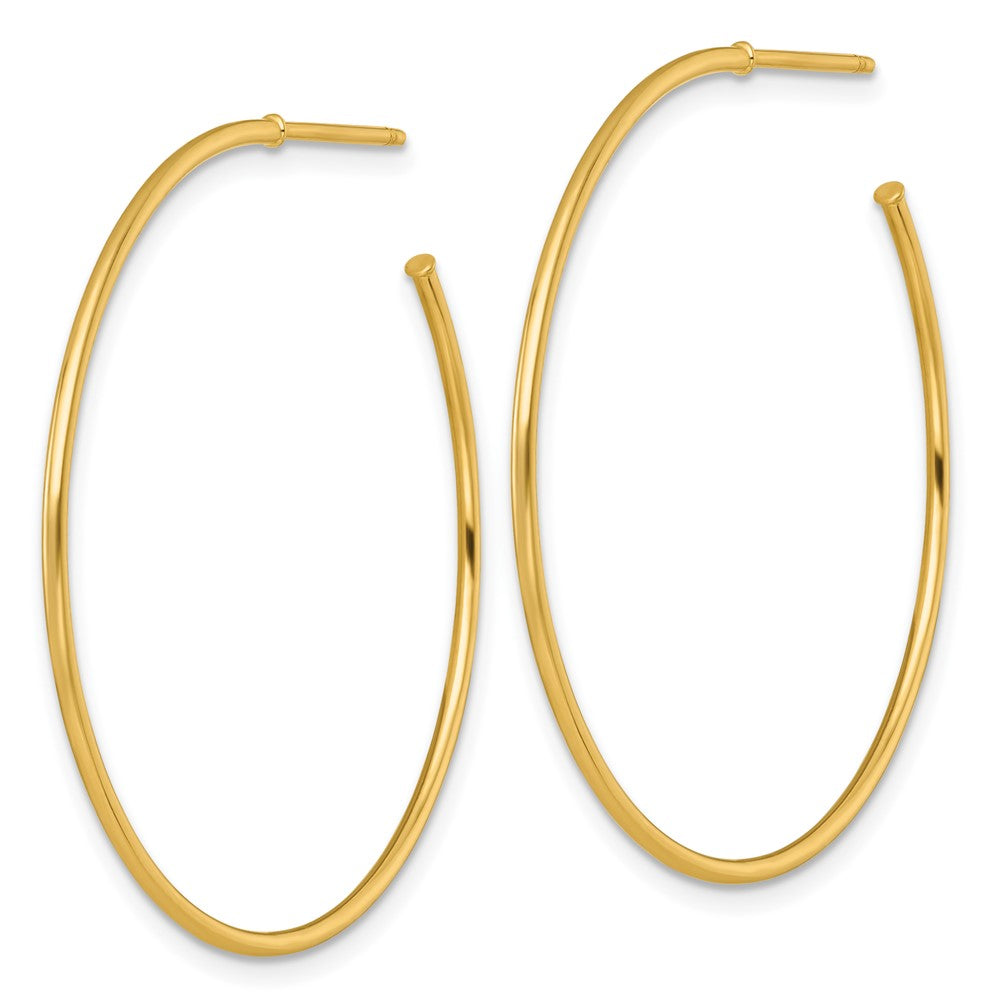 14k 1.2 x 40mm Polished Post Hoop Earrings