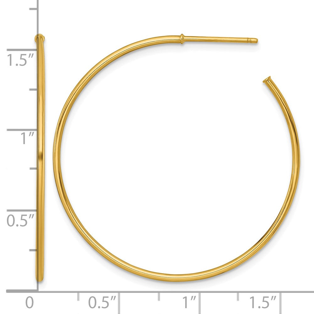 14k 1.2 x 40mm Polished Post Hoop Earrings