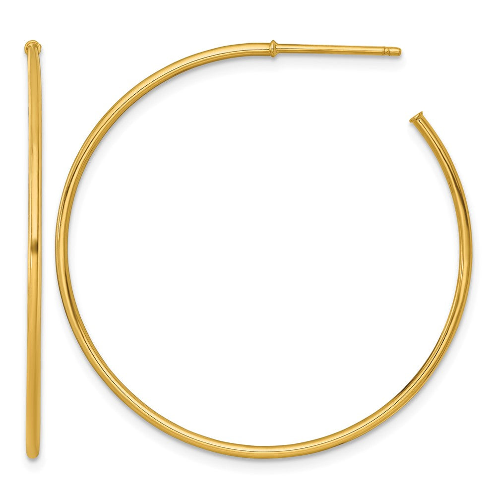 14k 1.2 x 40mm Polished Post Hoop Earrings
