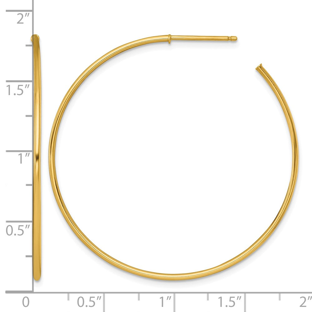 14k 1.2 x 45mm Polished Post Hoop Earrings