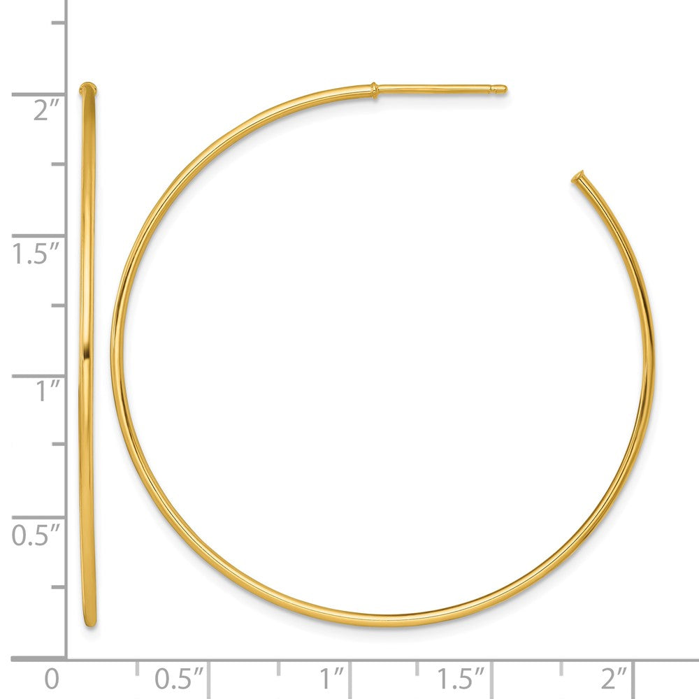 14k 1.2 x 50mm Polished Post Hoop Earrings