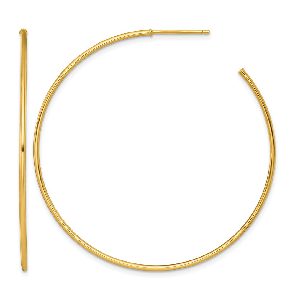 14k 1.2 x 50mm Polished Post Hoop Earrings