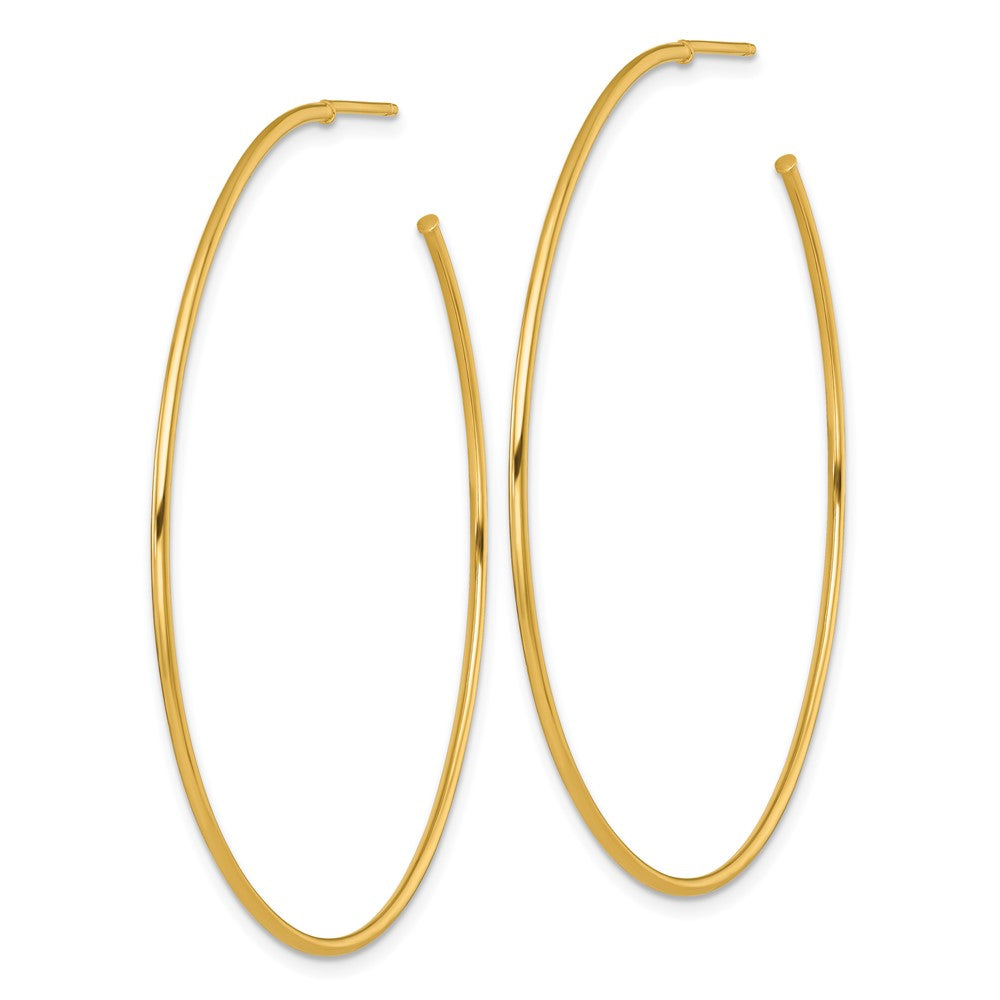 14k 1.2 x 55mm Polished Post Hoop Earrings