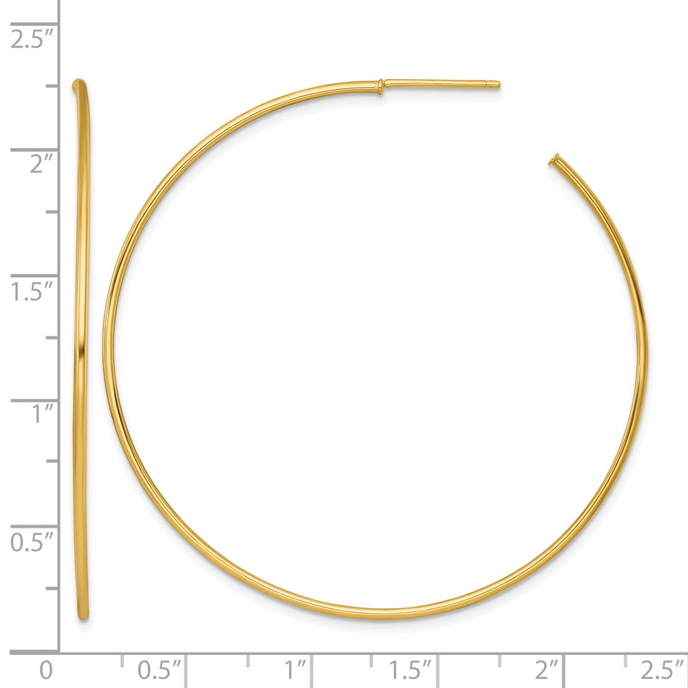 14k 1.2 x 55mm Polished Post Hoop Earrings