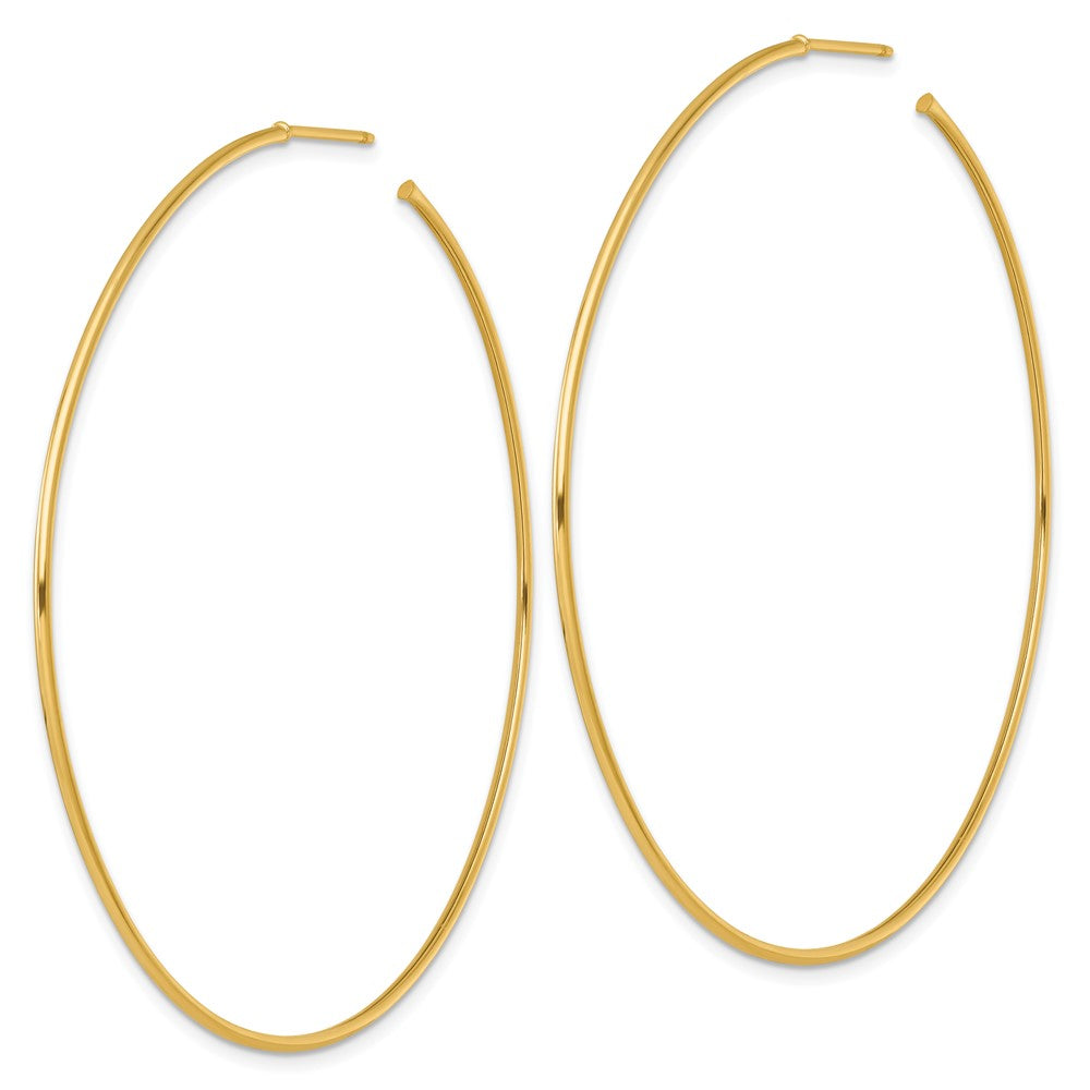 14k 1.2 x 65mm Polished Post Hoop Earrings