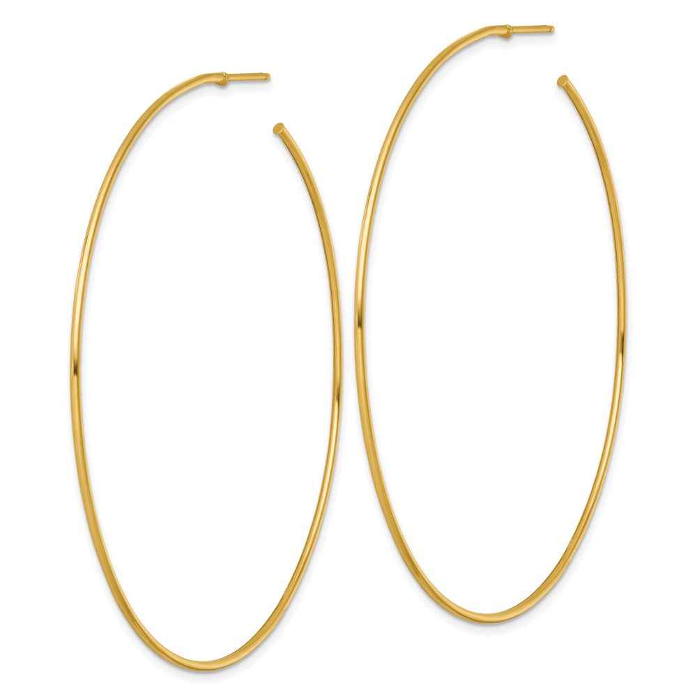 14k 1.2 x 70mm Polished Post Hoop Earrings