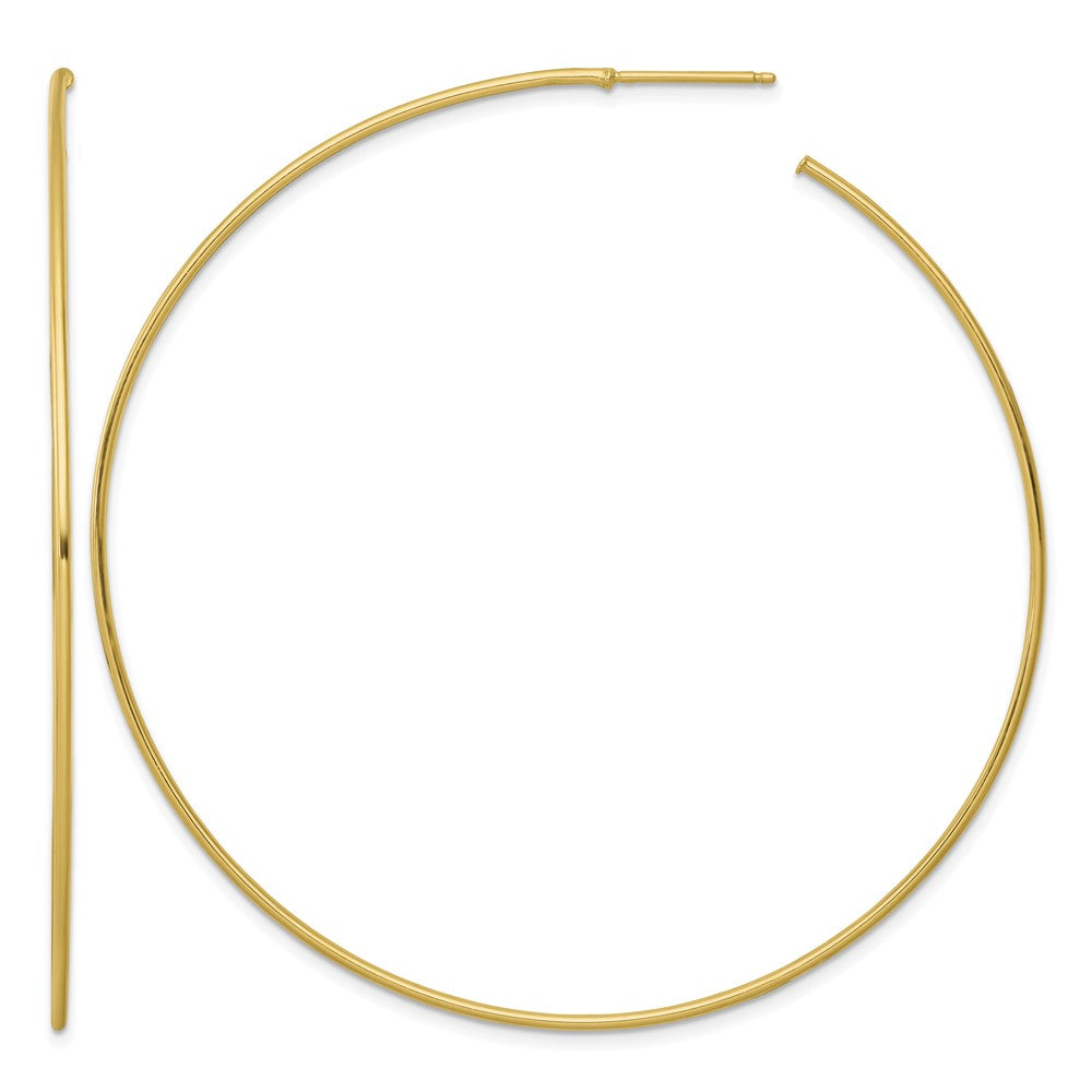 14k 1.2 x 70mm Polished Post Hoop Earrings