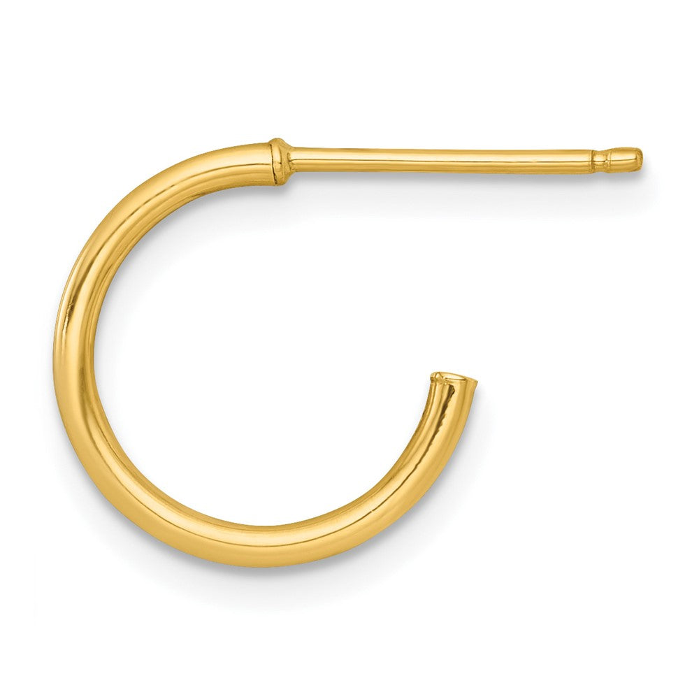 Single 14k 1.5 x 14mm Polished Post Hoop Earring