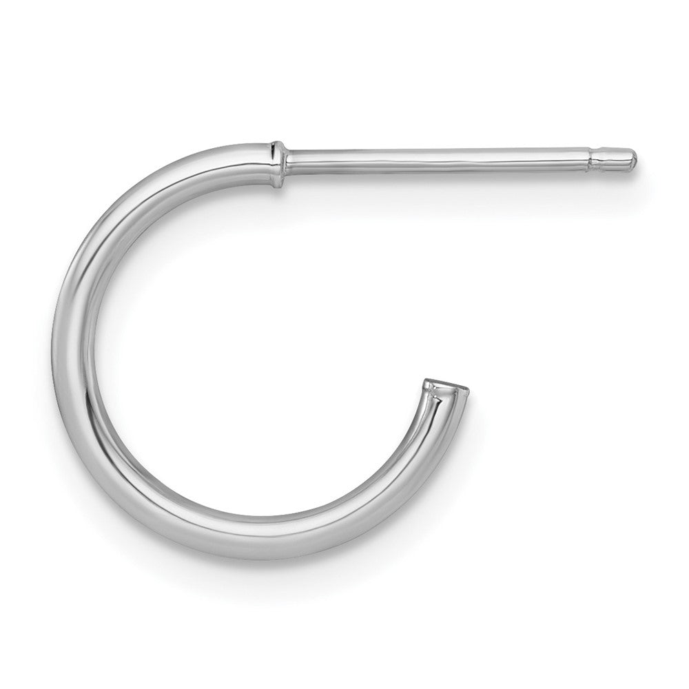 Single 14k White Gold 1.5 x 14mm Polished Post Hoop Earring