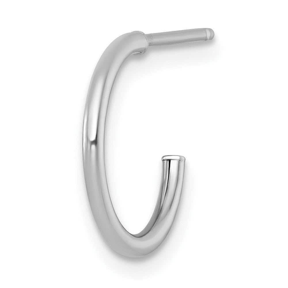 Single 14k White Gold 1.5 x 14mm Polished Post Hoop Earring