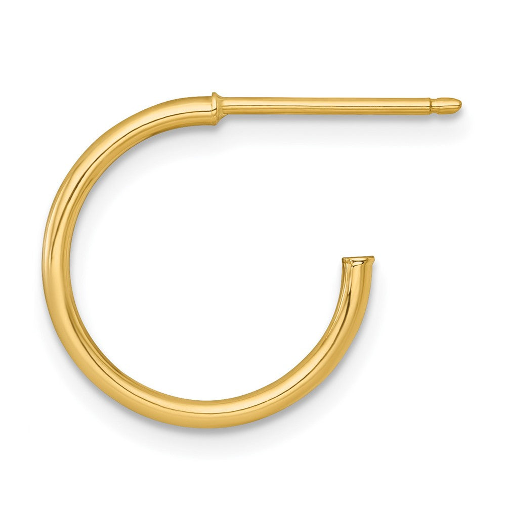 Single 14k 1.5 x 16mm Polished Post Hoop Earring