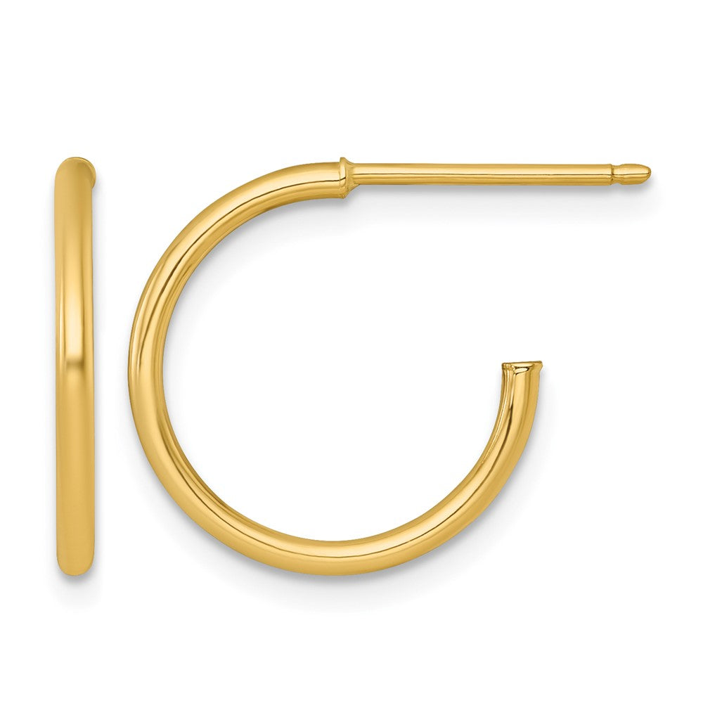 14k 1.5 x 16mm Polished Post Hoop Earrings