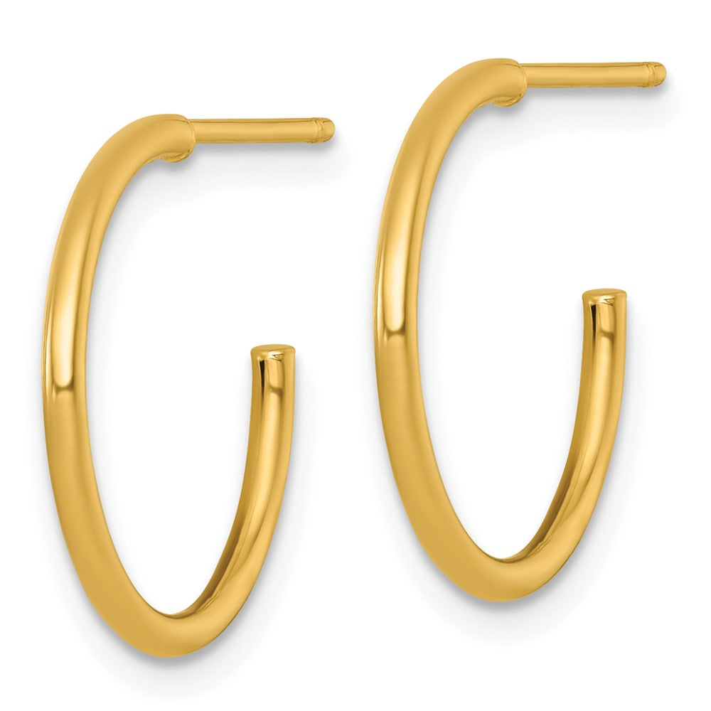 14k 1.5 x 18mm Polished Post Hoop Earrings