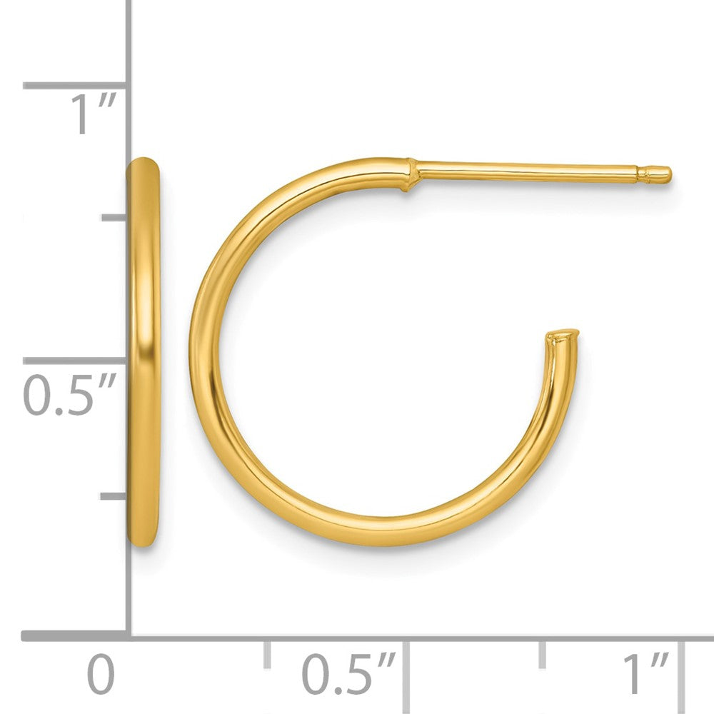 14k 1.5 x 18mm Polished Post Hoop Earrings