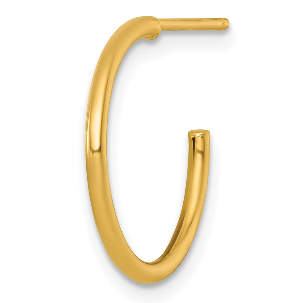 Single 14k 1.5 x 18mm Polished Post Hoop Earring