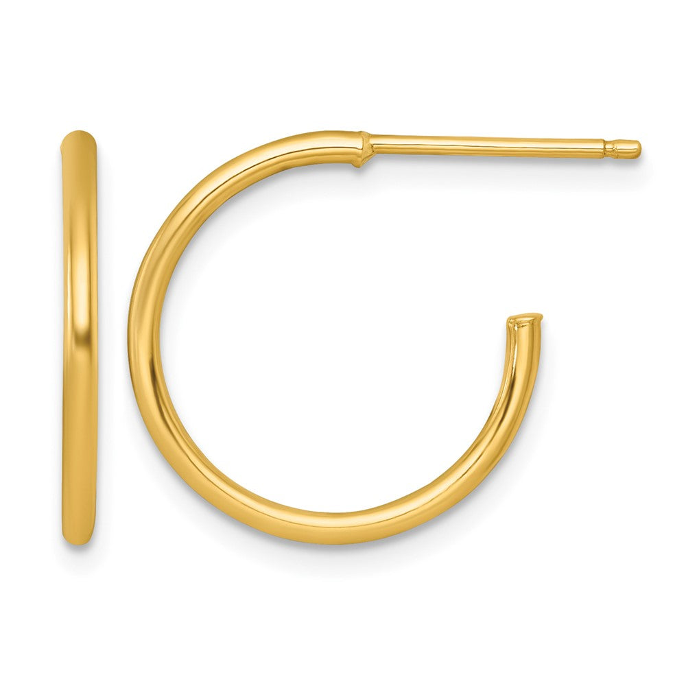 14k 1.5 x 18mm Polished Post Hoop Earrings