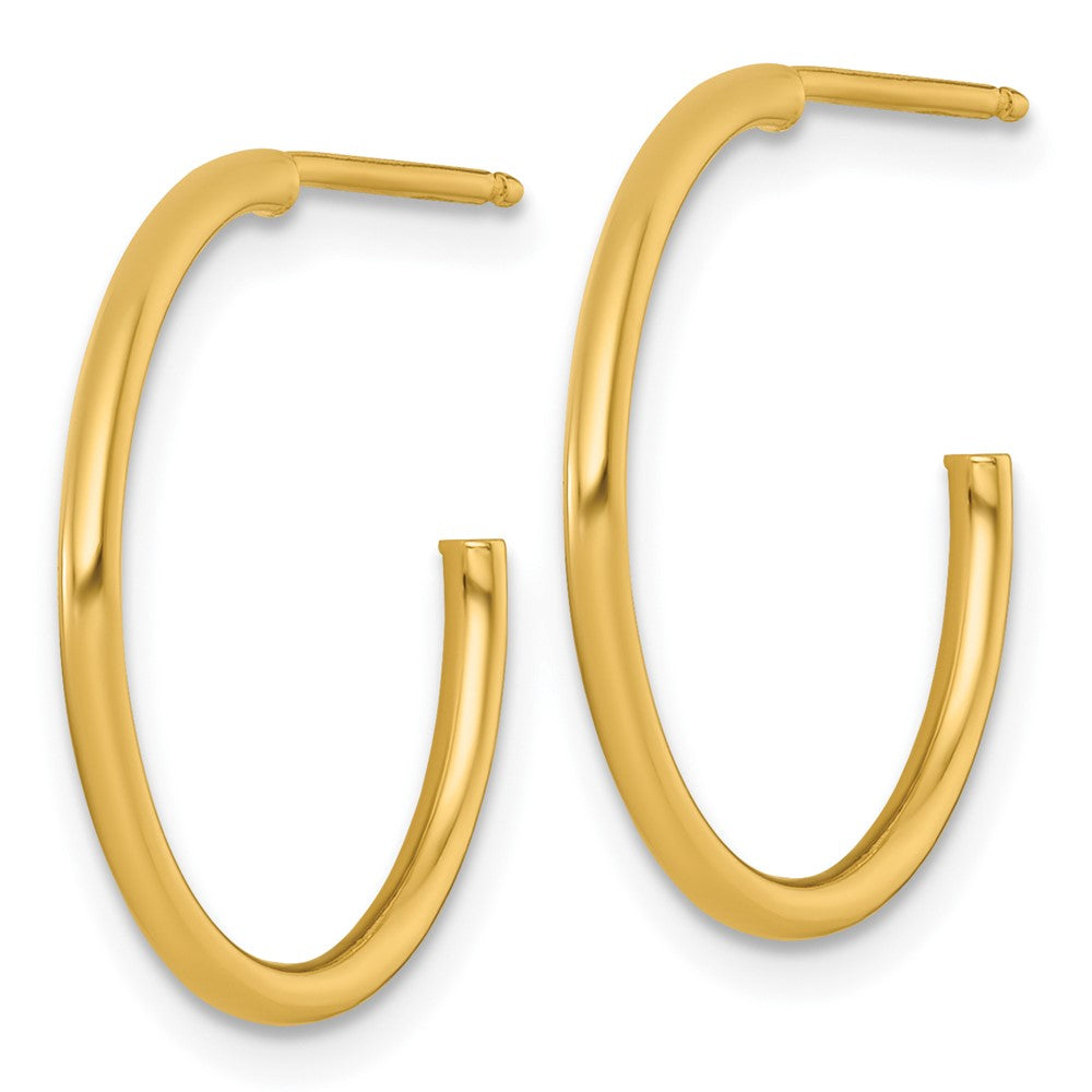 14k 1.5 x 20mm Polished Post Hoop Earrings