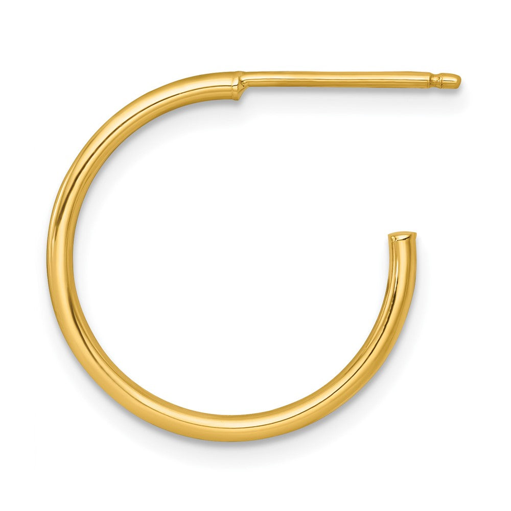 Single 14k 1.5 x 20mm Polished Post Hoop Earring