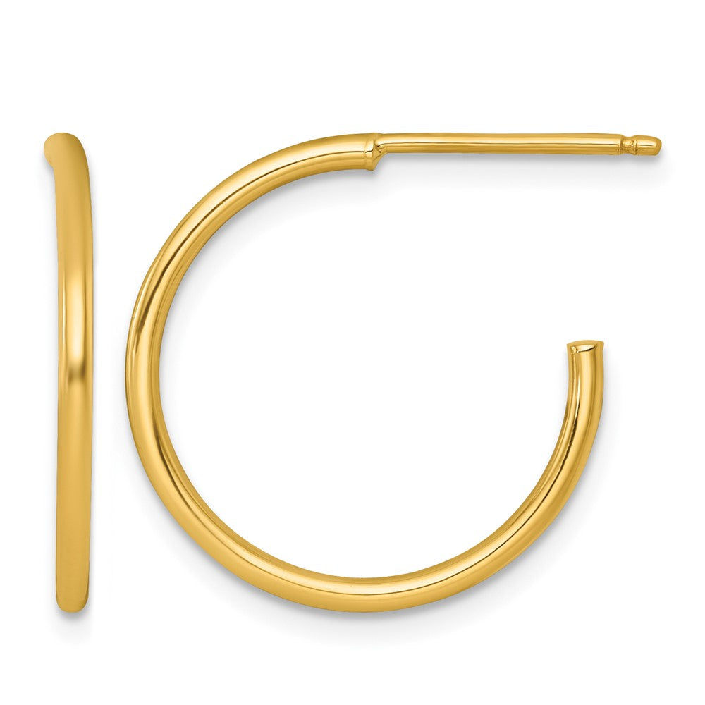 14k 1.5 x 20mm Polished Post Hoop Earrings