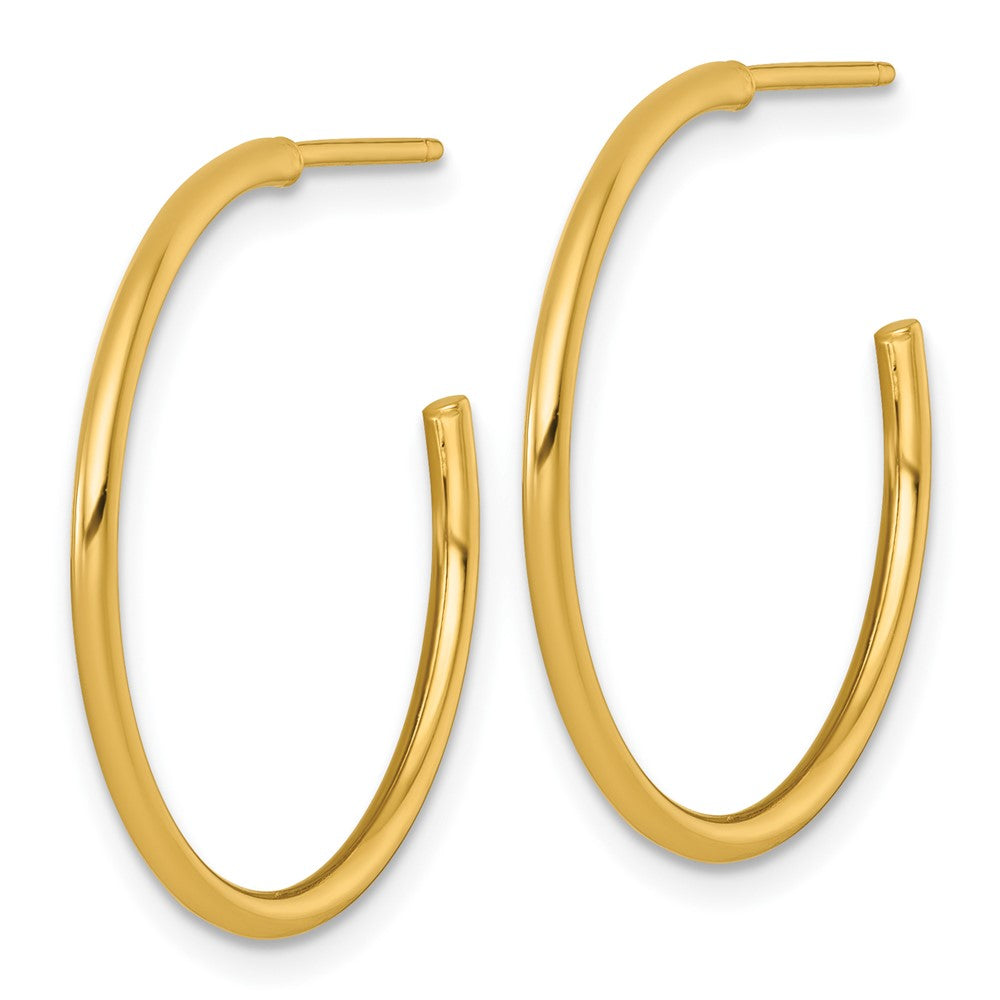14k 1.5 x 25mm Polished Post Hoop Earrings