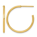 14k 1.5 x 25mm Polished Post Hoop Earrings