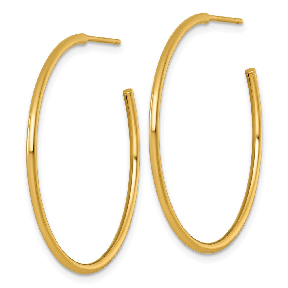 14k 1.5 x 35mm Polished Post Hoop Earrings