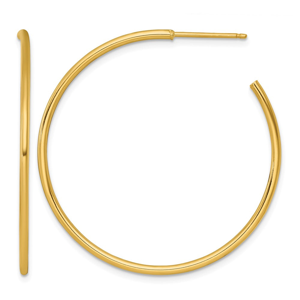 14k 1.5 x 40mm Polished Post Hoop Earrings