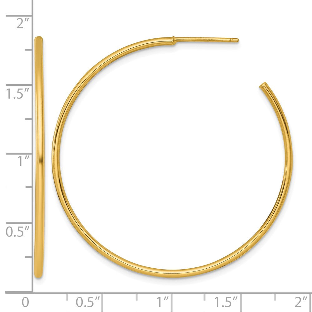 14k 1.5 x 45mm Polished Post Hoop Earrings