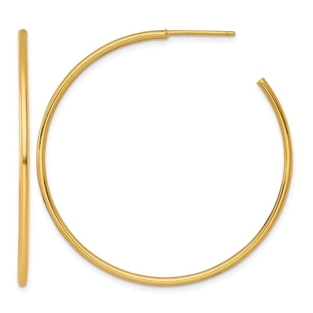 14k 1.5 x 45mm Polished Post Hoop Earrings