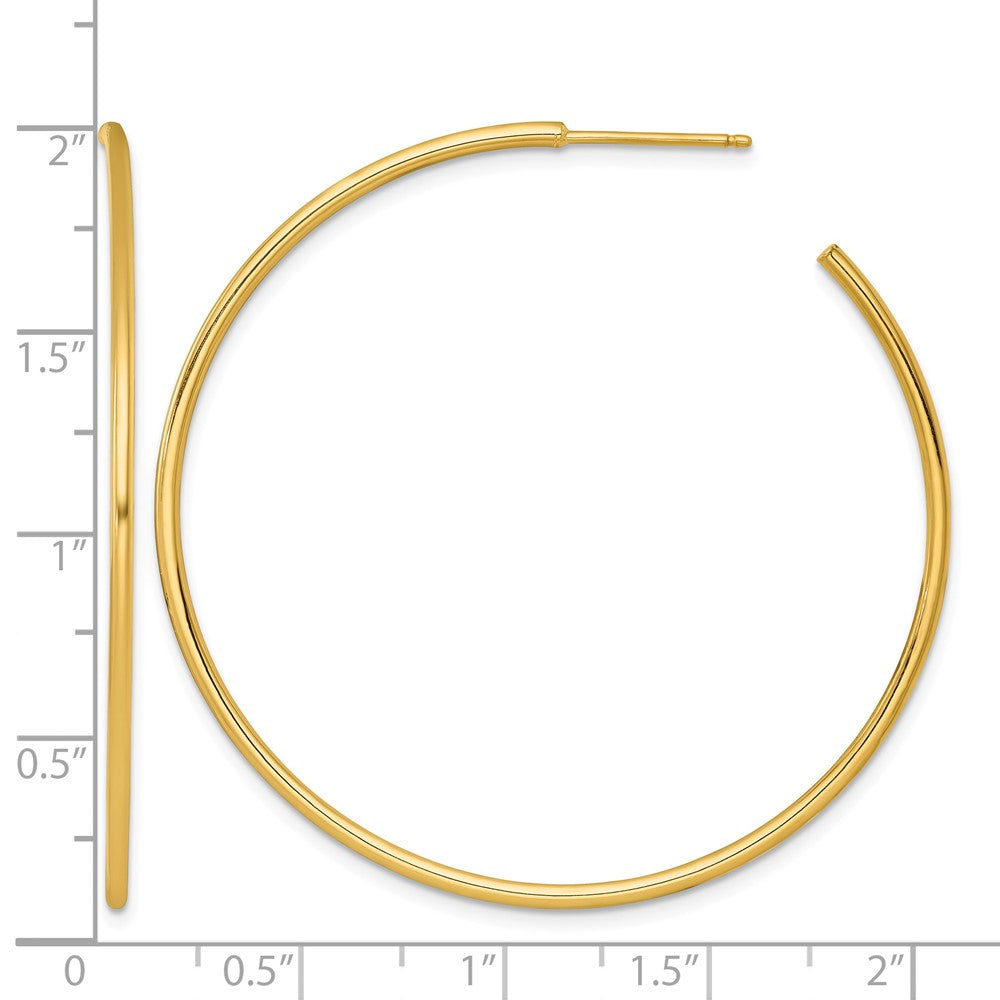 14k 1.5 x 50mm Polished Post Hoop Earrings
