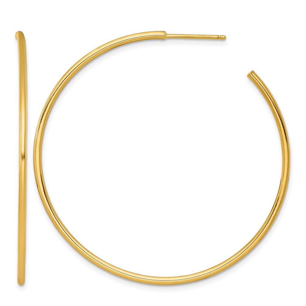 14k 1.5 x 50mm Polished Post Hoop Earrings