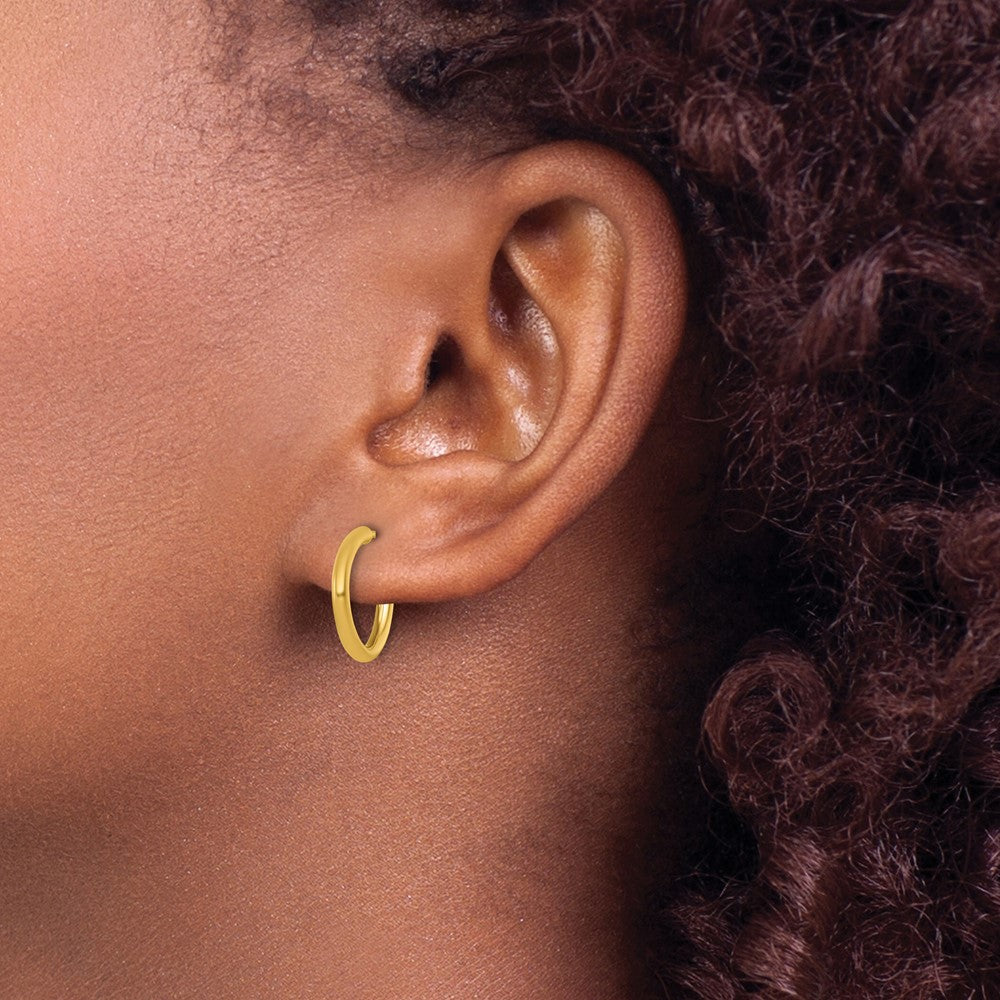 14k 2.0 x 15mm Polished Post Hoop Earrings