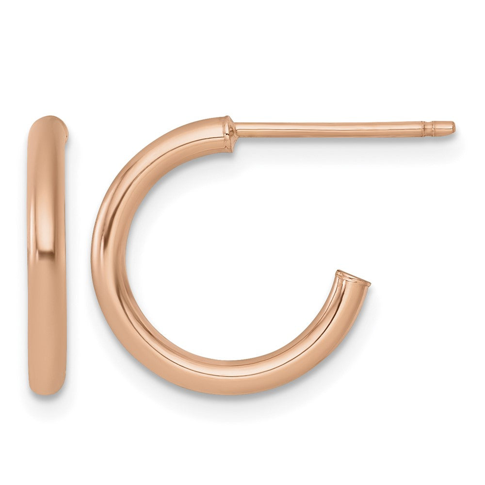 14k Rose Gold 2.0 x 15mm Polished Post Hoop Earrings