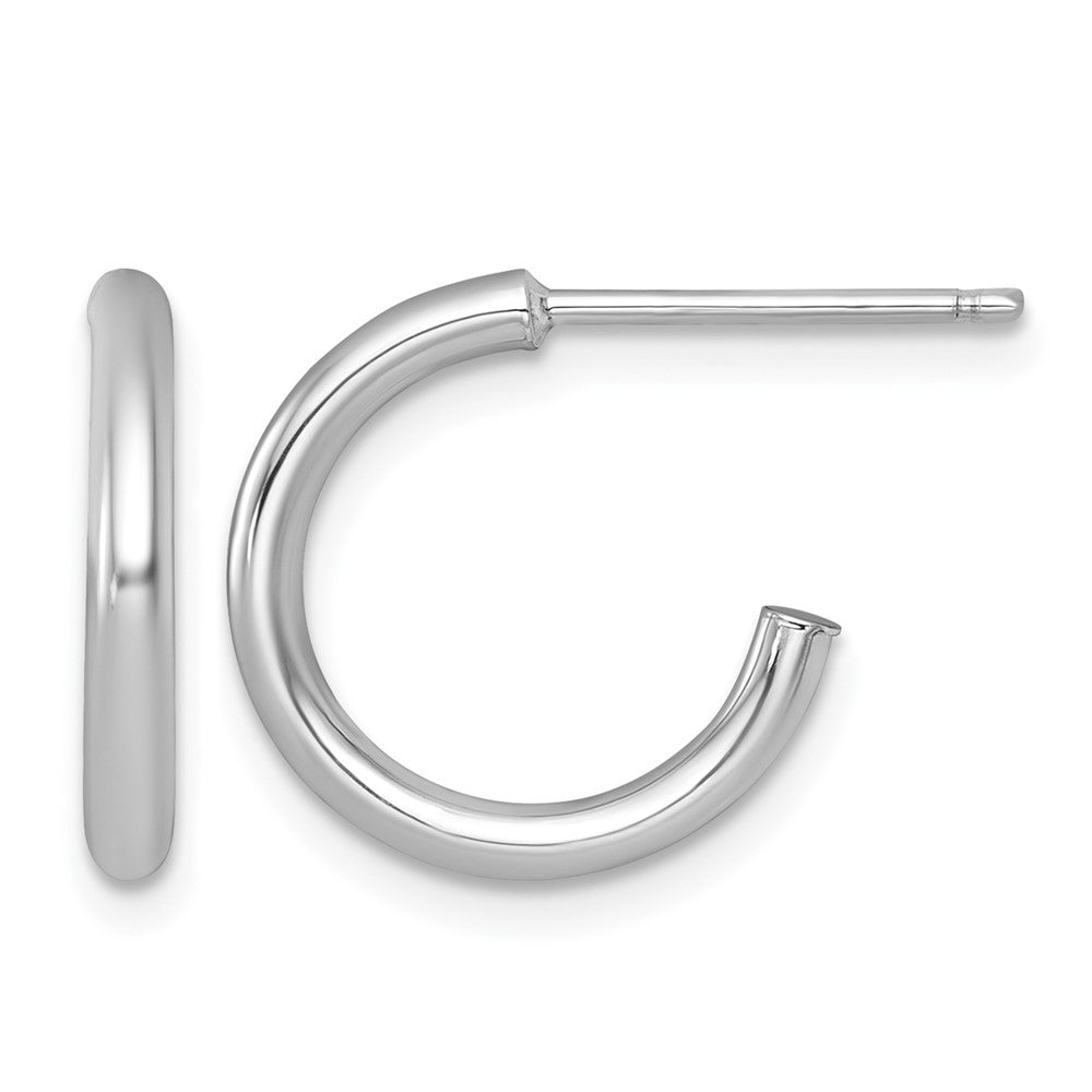 14k White Gold 2.0 x 15mm Polished Post Hoop Earrings