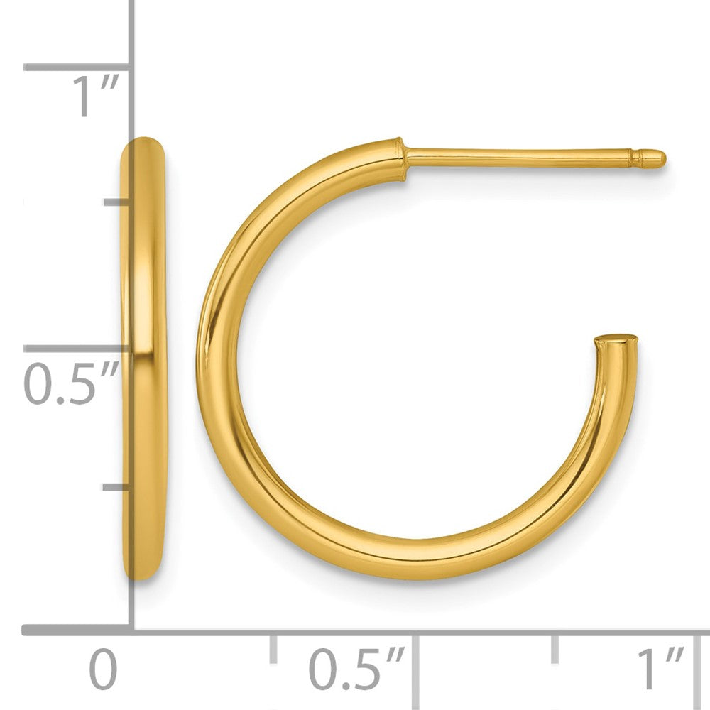 14k 2.0 x 20mm Polished Post Hoop Earrings