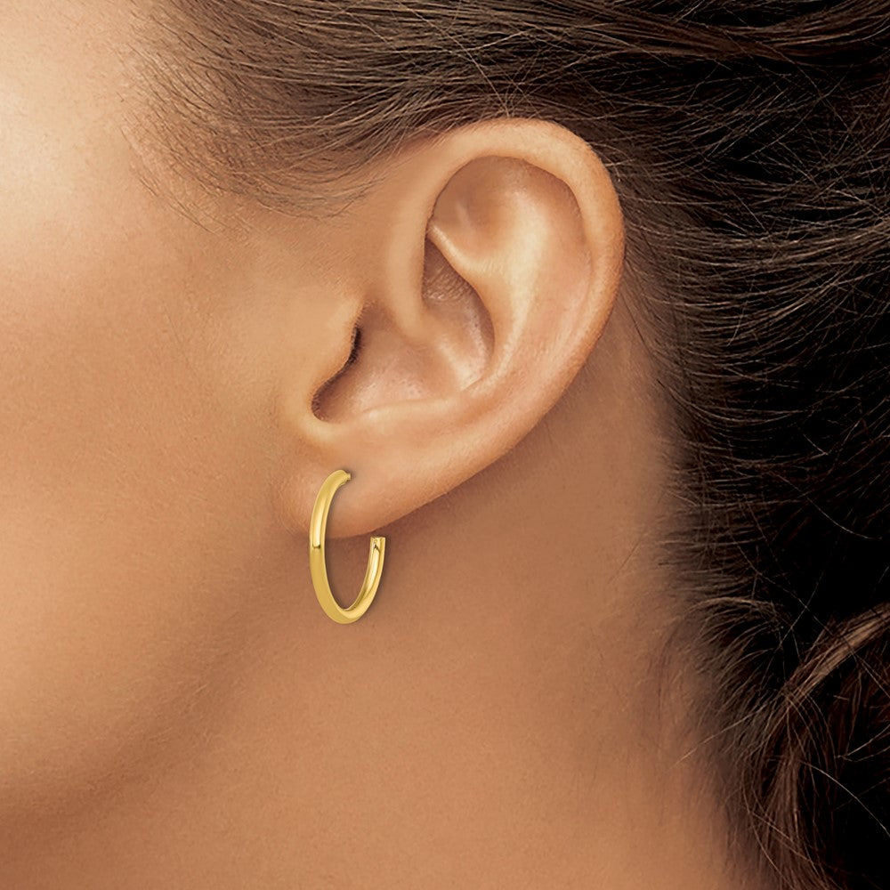 14k 2.0 x 20mm Polished Post Hoop Earrings