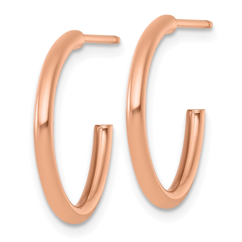 14k Rose Gold 2.0 x 20mm Polished Post Hoop Earrings