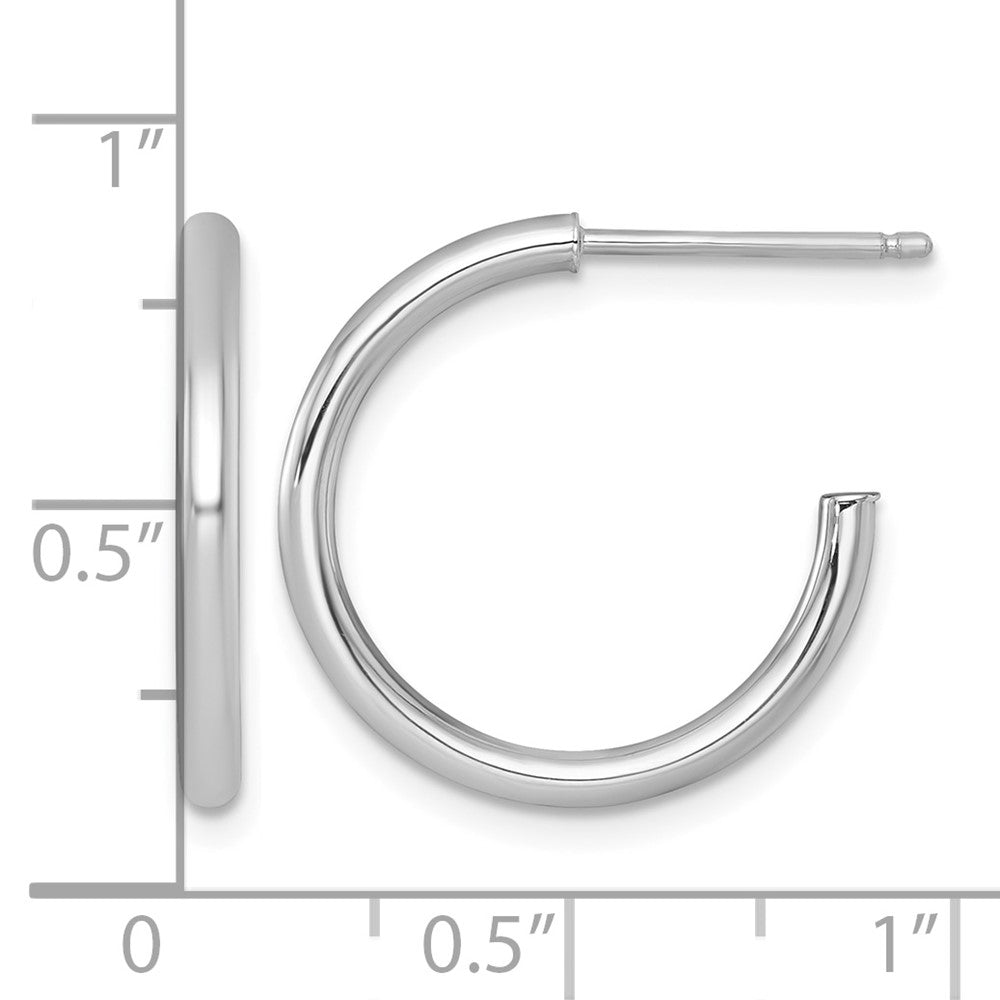 14k White Gold 2.0 x 20mm Polished Post Hoop Earrings