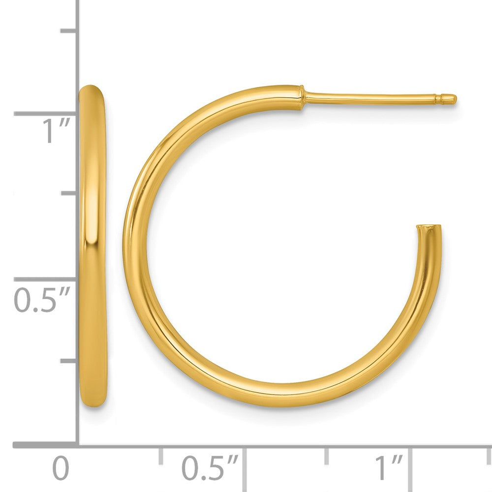 14k 2.0 x 25mm Polished Post Hoop Earrings