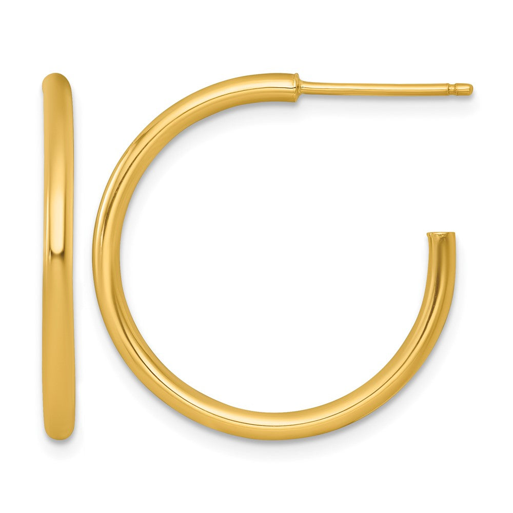 14k 2.0 x 25mm Polished Post Hoop Earrings