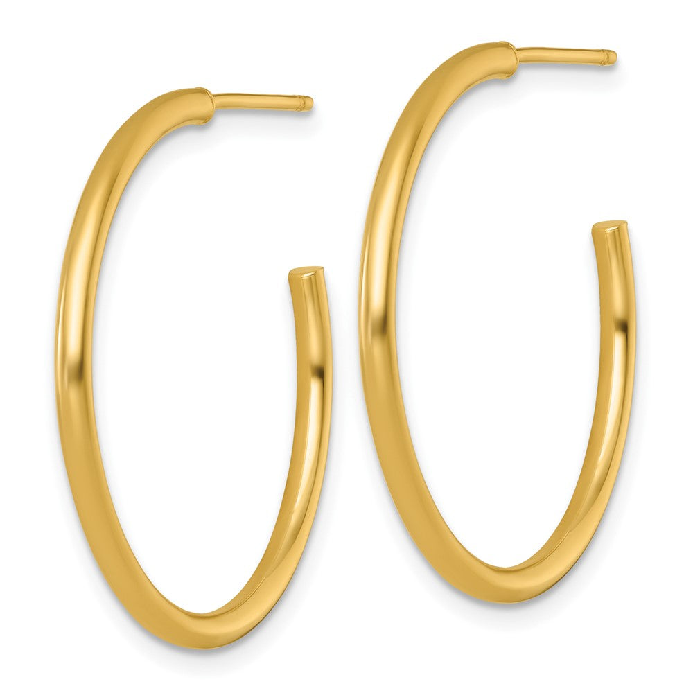 14k 2.0 x 30mm Polished Post Hoop Earrings