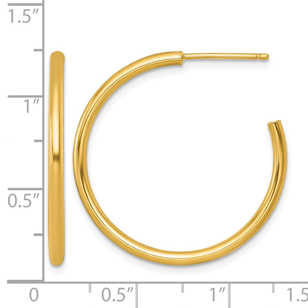 14k 2.0 x 30mm Polished Post Hoop Earrings