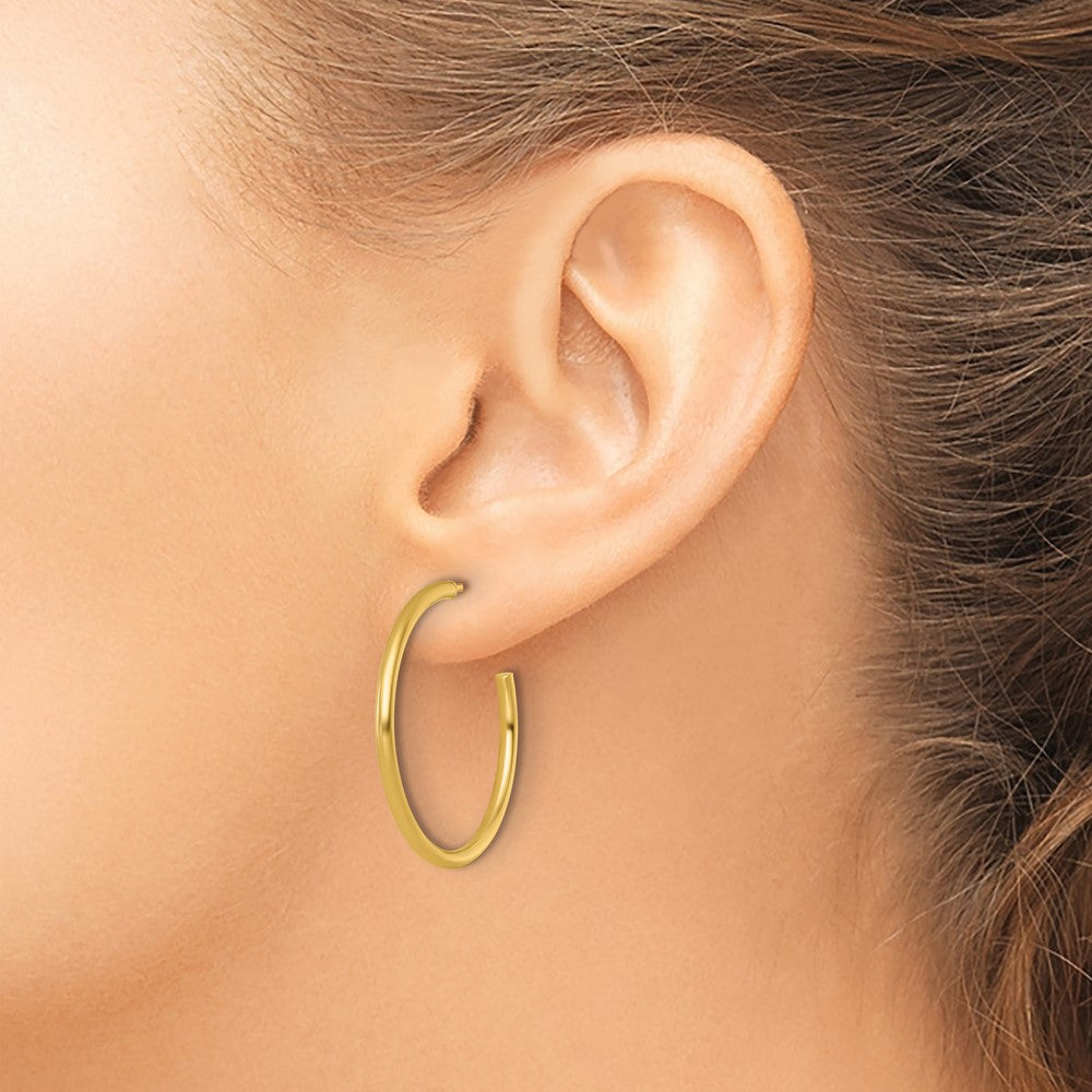 14k 2.0 x 30mm Polished Post Hoop Earrings