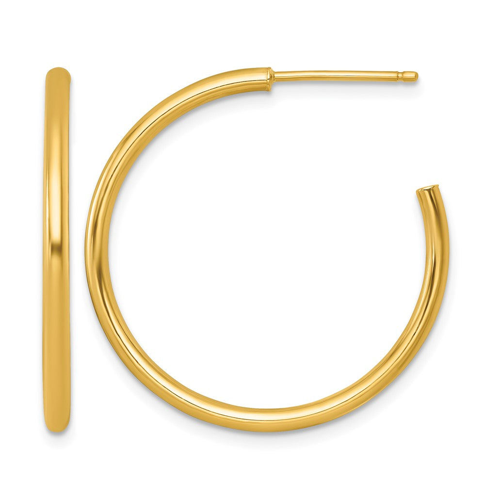 14k 2.0 x 30mm Polished Post Hoop Earrings