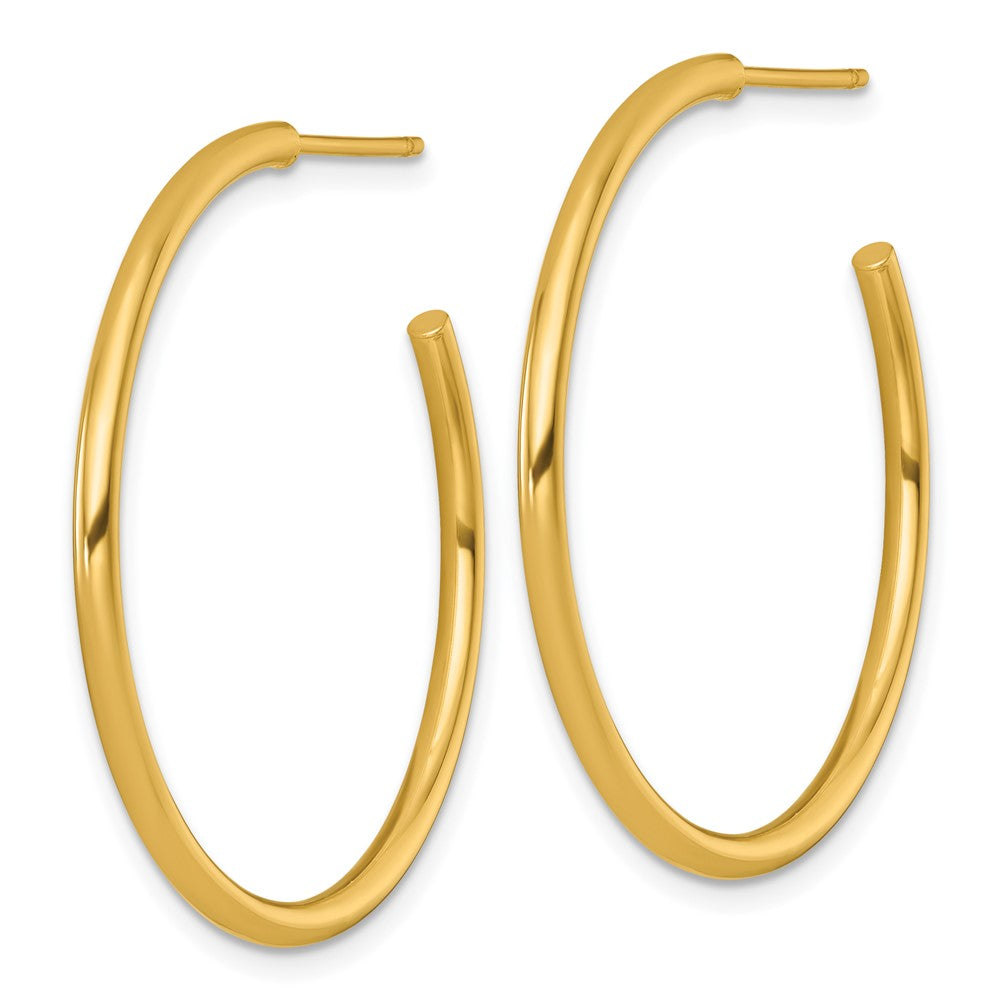 14k 2.0 x 35mm Polished Post Hoop Earrings