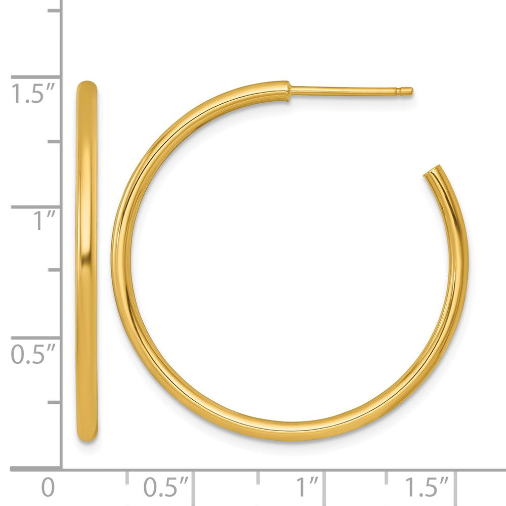 14k 2.0 x 35mm Polished Post Hoop Earrings