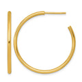 14k 2.0 x 35mm Polished Post Hoop Earrings