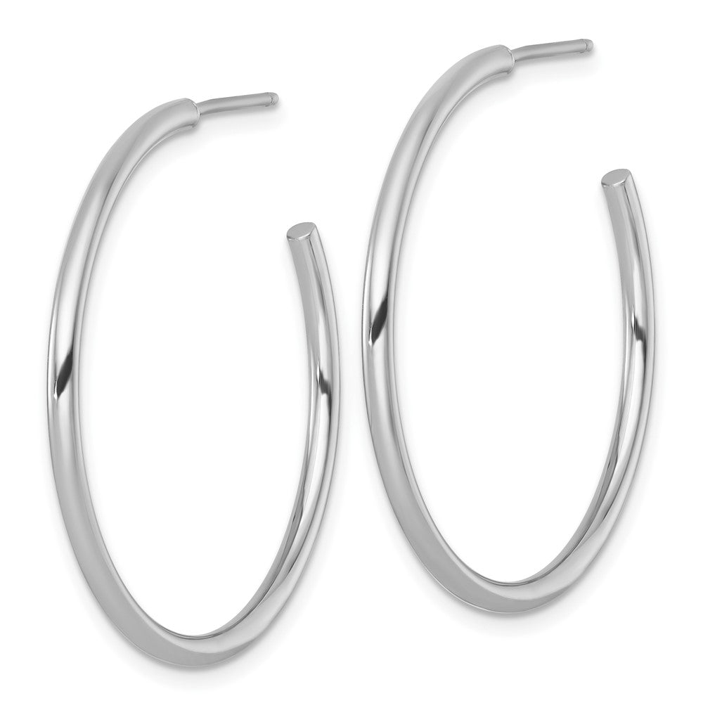 14k White Gold 2.0 x 35mm Polished Post Hoop Earrings