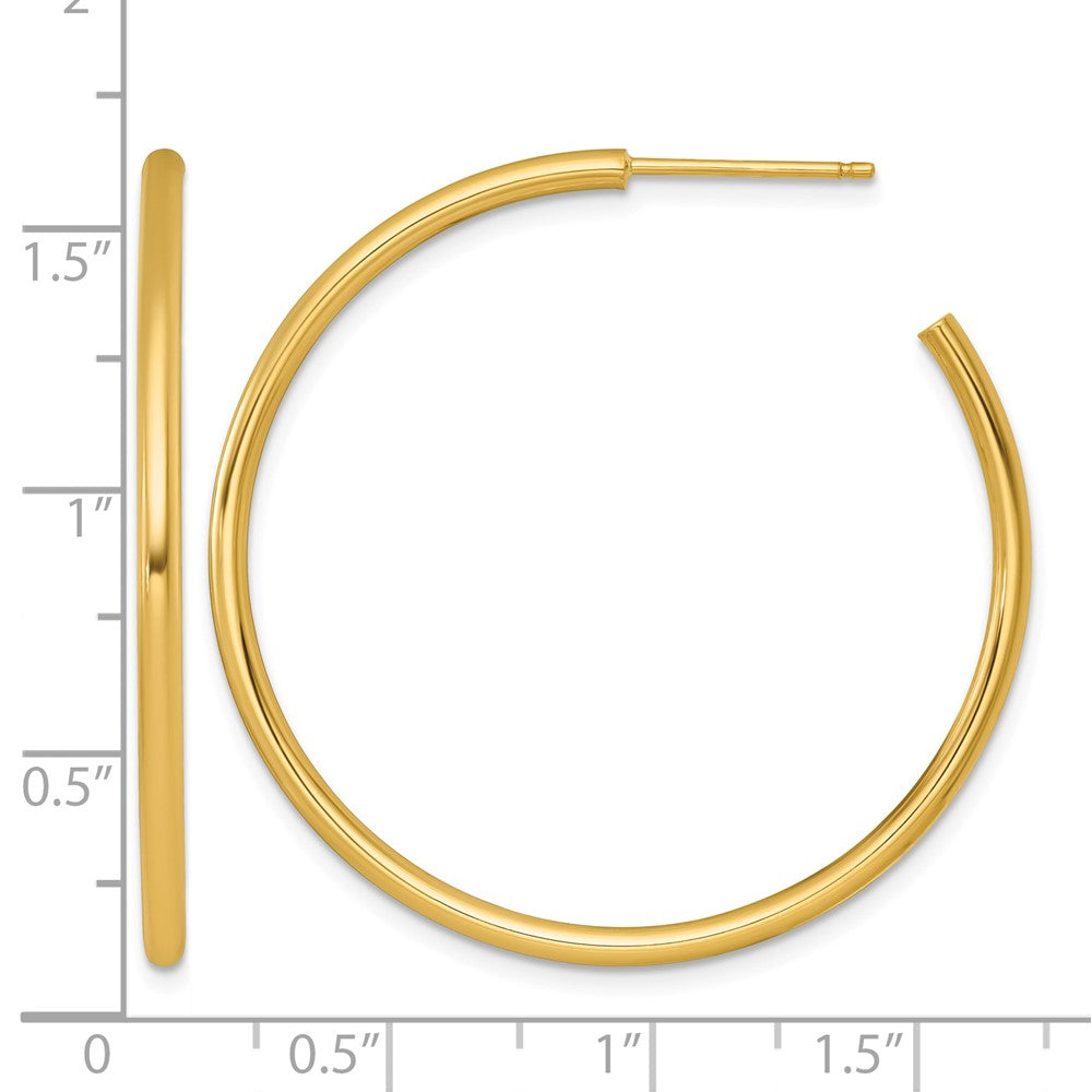 14k 2.0 x 40mm Polished Post Hoop Earrings