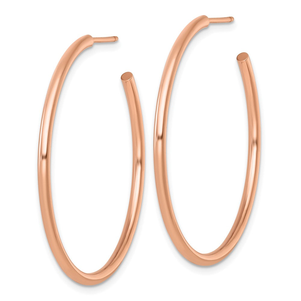 14k Rose Gold 2.0 x 40mm Polished Post Hoop Earrings